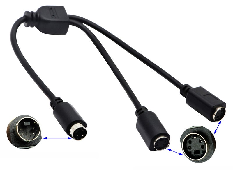 zdyCGTime S-Video Y Splitter Cable for Electronic Adapter, 11Inch, Black - Image 1